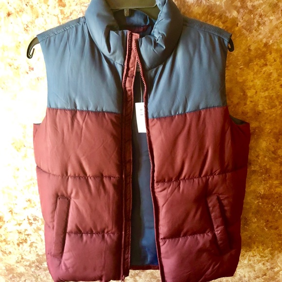 Old Navy Other - Old navy navy and burgundy puffer vest NWT